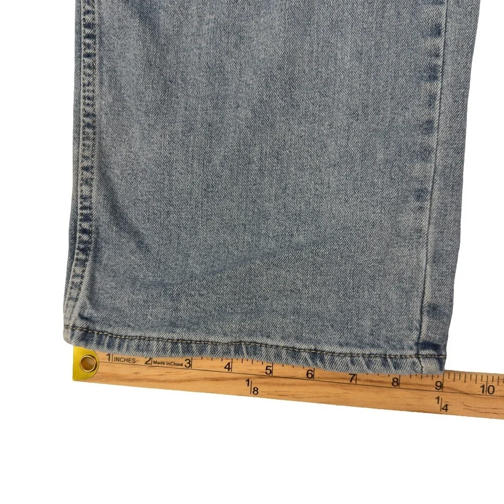 Signature by Levis Mens Jeans Relaxed Straight Size‎ 42x30 Light Wash Stretch